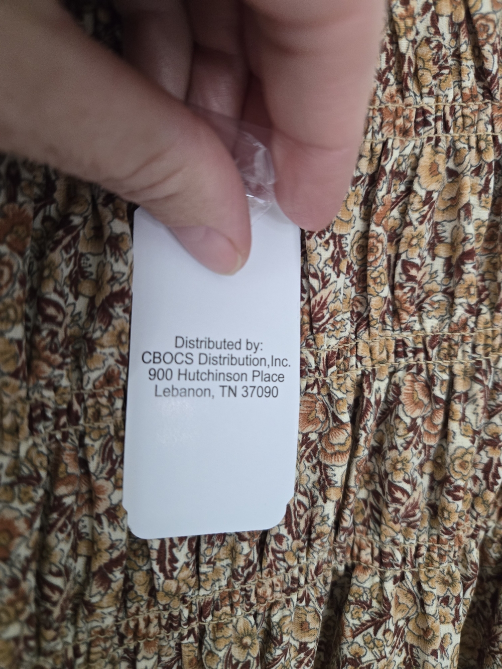 indigo soul Tan Brown Floral Smocked Midi Dress - Picture 5 of 10